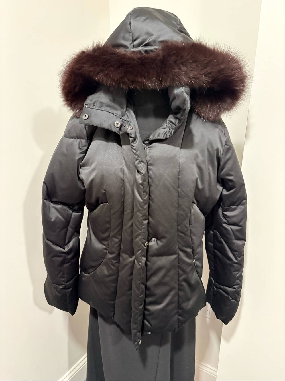 Calvin Klein winter jacket size large altered by adding real fur on hood